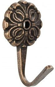 SIRO Kleiderhaken Dinslaken, Landhaus, Klassisch, Vintage, Druckguss altmessingfarbig brüniert getrommelt, 44 mm x 27 mm x 25 mm, 575-45ZN10