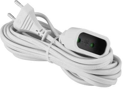 Rallonge électrique | Prolongateur électrique | Rallonge prise | Rallonge prise électrique | Rallonge 5 mètres | HO3VVH2|F 2x0.75 blanc 2P 6 AMP | 324261 Debflex