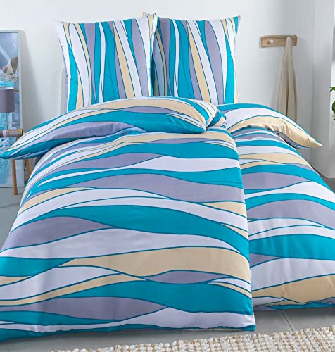 DreamHome 4 teilige Bettwäsche Mikrofaser AllSeason Bettbezug für Bettdecke, Steppdecken 135x200 und Kissen 80x80 Große Auswahl an Farben, Kissenbezug, Design - Motiv:Design 19
