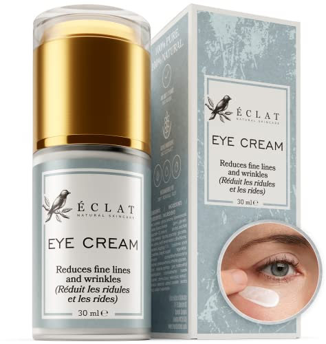 Eclat Skincare Under Eye Cream for Dark Circles & Puffiness – Anti Aging Formula for Wrinkles - Moisturizer for Fine Lines, Crows Feet & Eye Bags – Hydrating Treatment for Firming & Smoothing 30ml