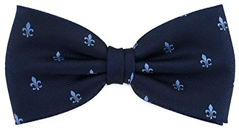 TigerTie Pajarita con diseño de lirios, lazo preatado + caja de almacenamiento, Azul Marino Azul Oscuro, Fliegengröße: ca. 12 cm x 6 cm