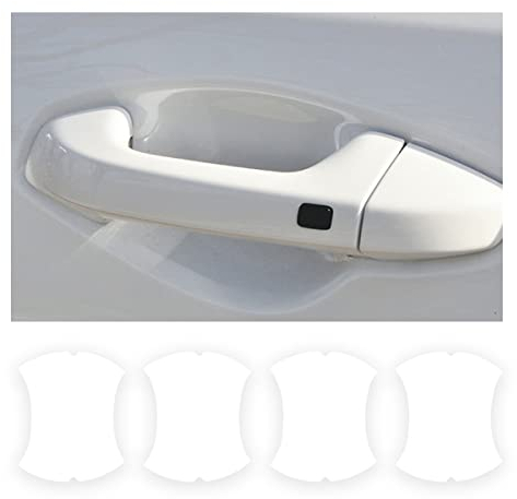 CGEAMDY 4PCS Exterior Car Stickers, Carbon Fiber Protection Film für Autofolie, Kratzfeste Schutzfolie, Universal Fit für die meisten Fahrzeuge (Klar)