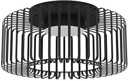 EGLO connect.z Smart Home LED Deckenleuchte Ginestrone-Z, ZigBee, App und Sprachsteuerung Alexa, Lichtfarbe einstellbar (warmweiß-kaltweiß), RGB, dimmbare Metall Deckenlampe in Schwarz , Ø 45 cm