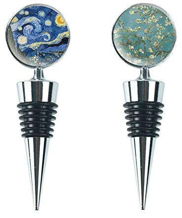Czzmy Tappo di Bottiglia, 2 Pezzi Tappi per Vino Tappo per Champagne in Acciaio Inox per Spumante Collezione di Birre Champagne(2-Van Gogh)