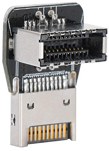 TIKATARER USB 3.2 Gen 1 to USB 3.2 Gen 2 Header Adapter, Front Type E, 90 Degree Steering Angle, PC Motherboard, USB3.1 10G, USB3.2 20G