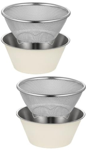 Cabilock 2 Set Di Ciotole Per Scolapasta Da Cucina Di Scolo in Rete Colino A Maglia Fine Ciotola Per Lavare Il Riso Bacinella Per Lavare La Frutta E La Verdura