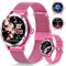 Homailida Smartwatch Damen mit Bluetooth-Antwort-/Wählfunktion, 1,19'' HD-Touchscreen Fitnessuhr, 123 Sportmodus-Tracker, für iOS-Android-System mit Deutscher Unterstützung, Rosarot Smart Watch