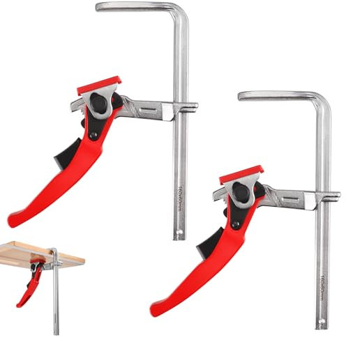 2 Pièces Serre Joint À Levier en Acier - Serrage Rapide Avec Capacité de 160 mm et Profondeur de Gorge de 60 mm - Pour Rail de Guidage