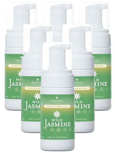 Hand Cleansing Sanitiser Foam, No Alcohol Foaming Hand Sanitizer Dispenser - Wild Jasmine 100 ml Pack of 6