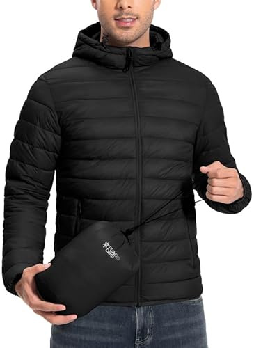 Pioneer Camp Men's Quilted Jacket Lightweight Waterproof Puffer Jacket Stowable