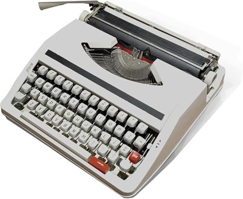 Macchina da scrivere manuale vintage portatile con custodia, macchina retrò classica per scrittura a mano chiara | pulsanti flessibili | macchina da scrivere tradizionale vintage