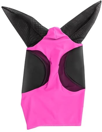 Maschera anti-mosche in maglia elastica, protezione for le orecchie, cappuccio traspirante for equitazione per cavalli(Red)