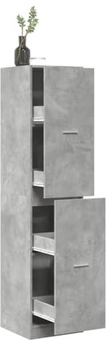 Frdhee Armario de almacenamiento para exteriores, armario farmacéutico, color gris hormigón, 40 x 41 x 174,5 cm, material de madera, resistente, fácil de limpiar