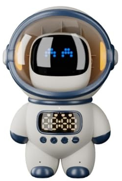 Robot inteligente de reconocimiento de voz AI, compañero interactivo inalámbrico multifuncional con reloj y expresión dinámica para el hogar, oficina, adultos y niños