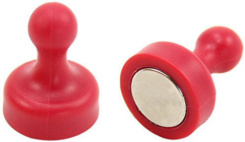 Magnete Skittle Rosso Ad Alta Potenza Per Frigorifero, Ufficio, Lavagna, Tabellone, Archiviazione - 19mm Dia x 25mm Di Altezza - Pacchetto Di 2