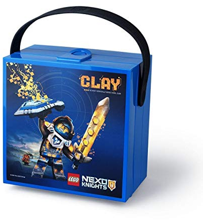 LEGO 40511734 Nexo Knights Lunchbox with Handle, Plastic, Bright-Blue