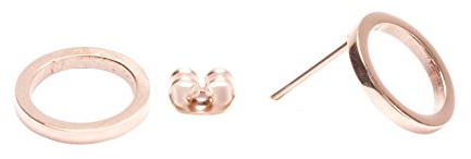 Happiness Boutique Damen Offen Kreis Ohrstecker Rosegold | Kleine Runde Ohrringe aus Titan mit Rosegold Überzogen Minimalist Design