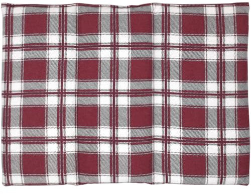 Cuscino termico con semi di uva - 3 compartimenti 40x30cm -flanella rosso a quadri e borgogna - utilizabile caldo o freddo
