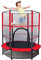 Kinder Trampolin 140 cm,Kinder Trampolin Indoor mit Sicherheitsnetz,und Rahmenabdeckung|Eingebauter Reißverschluss,Strapazierfähiges Stahlrahmen Outdoor Trampolin für Kinder ab 3 Jahre (rot)