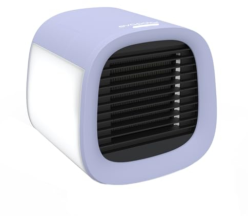 Kühlventilator für Schreibtisch und Camping – Tragbare Klimaanlage für das Auto – Kleiner Eisventilator für Zelt – Mini Sumpfkühler – Persönliche Klimaanlagen Evachill, Lavanda