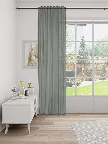 Homing Gardine einfarbig | Gemustert modern | dekorativ grau