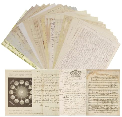 120 fogli vintage per scrapbooking, decorazione, 14x20 cm, diari, decoupage, 4 stili