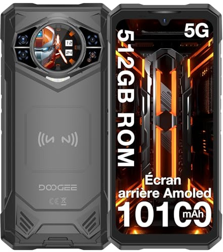 DOOGEE S200 X 5G Outdoor Handy Ohne Vertrag Android 14, 32GB + 512GB DDR5 Outdoor Smartphone, 10100mAh, 6.72 Zoll FHD+ 120Hz, 100MP + 1.32” AMOLED Rückseitiger Bildschirm, IP68/69K/NFC/WiFi 6/Face ID