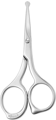 LIVINGO Nose Hair Scissors – Precision Stainless Steel Trimming Scissors with Rounded Tips, Safe and Easy Grooming for Nose, Ear, and Facial Hair