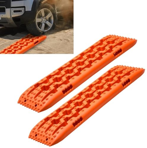 2 tablas de tracción de rescate, tablas de tracción de recuperación, 10T, alfombrilla de tracción, escalera de neumáticos para vehículos, camiones, etc. Accesorios todoterreno para arena, barro y