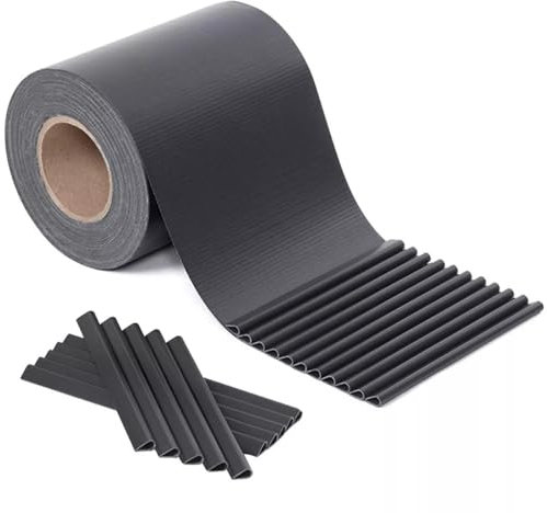 EffeDecor Fasce Oscuranti Stuoia Frangivista in PVC 450gr/mq Rete Rotolo Protezione per Recinzione,Balconi,Ringhiere,cancella da Giardino Inclusi 20 Clip di Fissaggio H19 cm x 35 mt (Antracite)