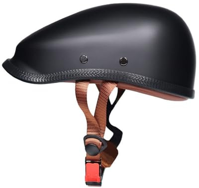 Retro German Style Motorcycle Helmet Lightweight Half Shell Open Face Helmet DOT Approved Men and Women Adults Half Helmet Vintage Scooter Moped Motorbike Helmet for Cruiser Chopper(D,Medium)