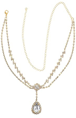 Mikikit Cadena Cabeza Colgante Frente Elegante y Duradera, Adorno Cabeza de Novia, del Cabello para Mujer, para Bodas y Eventos Obsequios