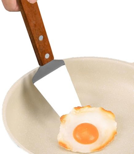 Pizza Phel - Wooden Handle Pie Server | Pelle de cuisson résistante à la chaleur en acier inoxydable pour fromage - lame durable de 12 pouces avec bord effilé - poignée non glissante pour la cuisson d