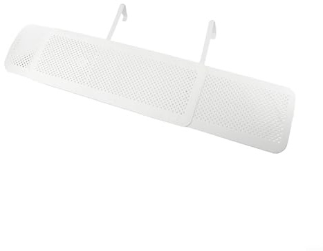 Zilimontt Deflector de aire acondicionado con cierre de salida de aire, montaje en pared, para protección contra el viento y contra el viento, material ABS blanco, 56-92 x 17 cm