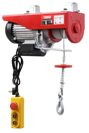 TEENO Paranco a Leva Elettrico 1450 W Carico Max. da 800 kg Altezza di Sollevamento 20 m Motore Rame Puro, Paranco Elettrico a Leva per Sollevamento Carico Velocità 12 m/min da Garage
