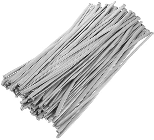 HOODANCOS Globos Largos de Látex Metalizados 18 G Plateados 100 Unidades para Decoración de Fiestas Bodas y Modelado Creativo