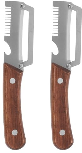 MOKKHNB 2 pelapatate: coltello pelapatate 2 in 1 con apribottiglie - Lama in acciaio inossidabile, strumento da cucina per affettare frutta, agrumi, patate e formaggio