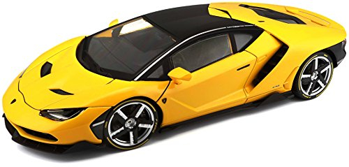 Maisto Lamborghini Centenario, Modellauto mit Federung, Maßstab 1:18, Türen und Motorhaube beweglich, hochwertiges Fertigmodell, lenkbar, 24 cm, gelb (538136)
