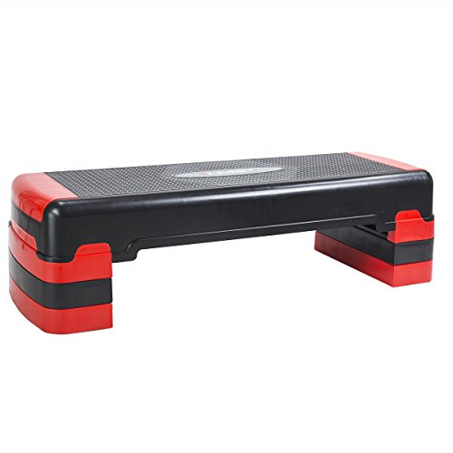 HMS Step Tabla para deportes, 3 niveles Negro y Rojo AS005