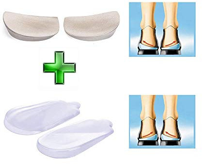 GLJY Tallone per la correzione della Postura, Plantari ortopedici, Supporti di livellamento, Design angolato corregge la pronazione o la supinazione, fascite Plantare (Kit di 2 Coppie)