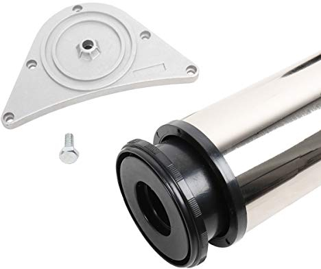 Tischbein 80mm Durchmesser Höhe 710mm in edelstahl optik Tischfuß Möbelfuss