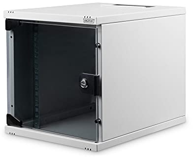 DIGITUS Netzwerk-Schrank 10-Zoll - 6HE - Wandmontage - HxBxT 330x312x400mm - Traglast 30kg - Nutztiefe 309mm - Grau