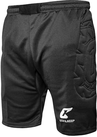 CATCH & KEEP Kinder Torwarthose kurz mit Polster – Premium Trainingshose perfekt für jeden Torwart – optimal gepolstert (128)