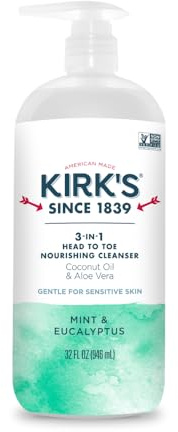 3-In-1 Head To Toe Nourishing Cleanser, Mint & Eucalyptus, 32 fl oz (946 ml), Kirk's