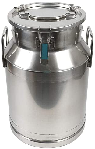 Adima Milk Cans - 15L/20L/25L/30L/35L/40L/45L/50L/55L/60L/68L 304 Stainless Steel Milk Transport Barrels Wine Pail Bucket Oil Barrel Tea Canister with Sealed Lid,15L