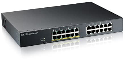 Zyxel 24 Port GbE PoE Switch 130 Watt 802.3at | Rackmount | Smart Hybrid Mode Switch | Standalone oder Nebula Cloud [GS1915-24EP]