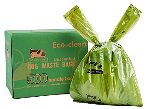 ECO-CLEAN Dog Poop Bags with Handle, 500 Count, Extra-Thick