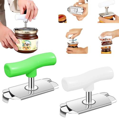 2 Ouvre Bocal Faciles pour L'arthrite Ouvre Boîte Verre Ouvre Boîte à vis Smart Jar Opener pour Personnes Convient Aux Familles et Aux Pique Niques en Plein Air (Vert, Blanc)