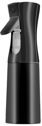 Alaoo Vaporisateur Cheveux 200ML, Flacon Pulvérisateur à Brume Fine Atomiseur Pression, Ultra Fine Pulvérisation Continue, Plantes, Salon de Coiffure, Soin de La Peau, Nettoyage,Noir