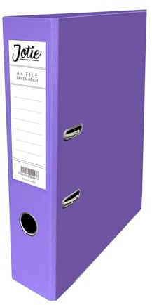 1 x Purple A4 Lever Arch File for Paperwork A4 Folders with 70mm Spine, Thumb Ring & Elegant Anti-Spill Cover | Large Ring Binders | File Storage & Office Supplies Assorted Colours